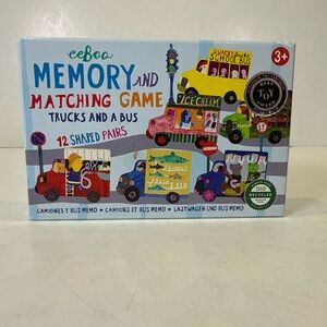 eeBoo Trucks and a Bus Little Memory Matching Game 12 Shaped Pairs 3+ Best Toy